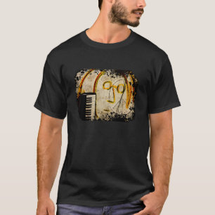 Piano Keyboard Peace Symbol T-Shirt