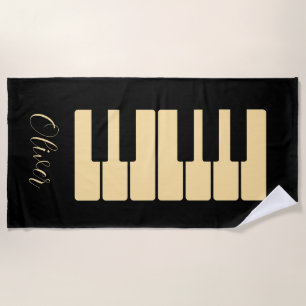 Piano Keyboard Personalised Musician's Beach Towel