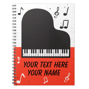 Piano Keyboard Personalised Musician's Notebook
