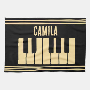 Piano Keyboard Personalised Musician's Tea Towel