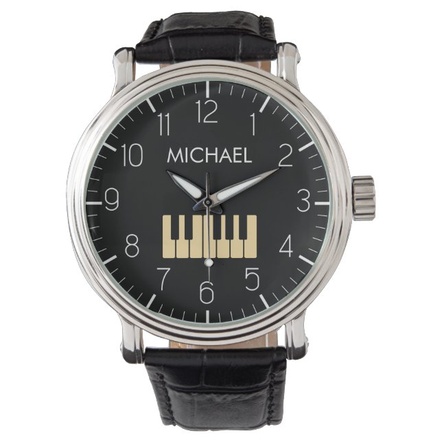 Piano Keyboard Personalised Musician's Watch (Front)
