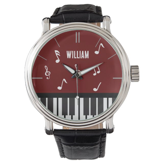 Piano Keyboard Personalised Musician's Watch (Front)