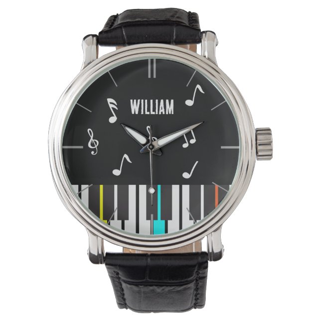 Piano Keyboard Personalised Musician's Watch (Front)