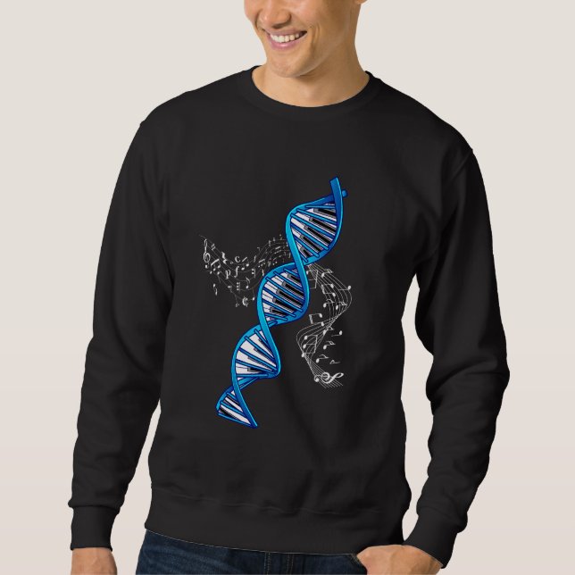 Piano Keyboard Player Dna Music Science Sweatshirt (Front)