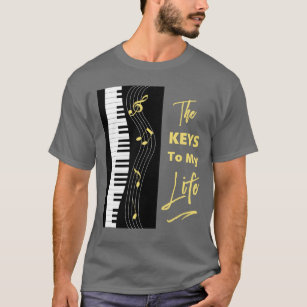 Piano Keyboard Players Fun Music Notes Graphic T-Shirt