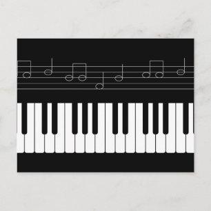Piano keyboard postcard