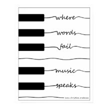 Piano Keyboard Poster with Inspirational Quote
