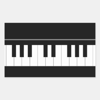 Piano keyboard rectangular sticker