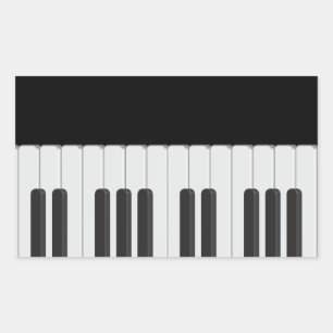 Piano keyboard rectangular sticker