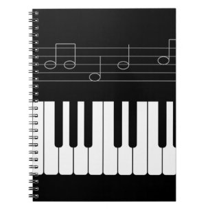 Piano keyboard spiral notebook