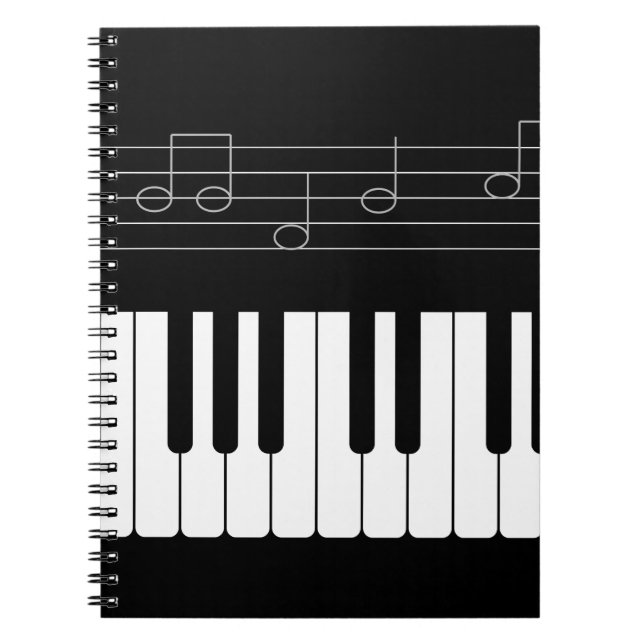 Piano keyboard spiral notebook (Front)