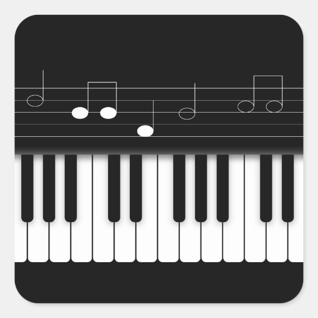 Piano keyboard square sticker (Front)