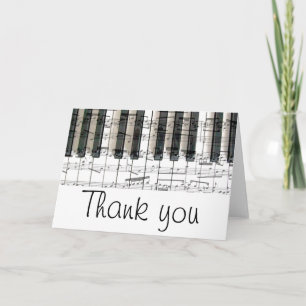 piano keyboard thank you card