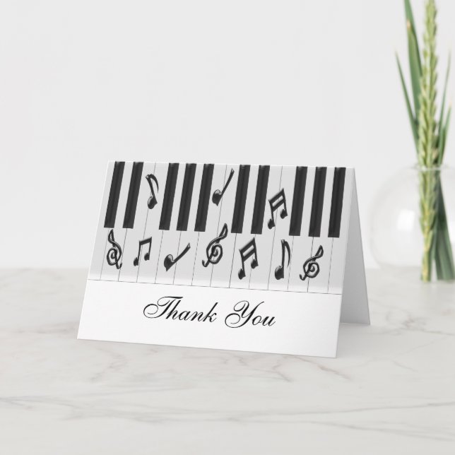 Piano Keyboard Thank You Card (Front)