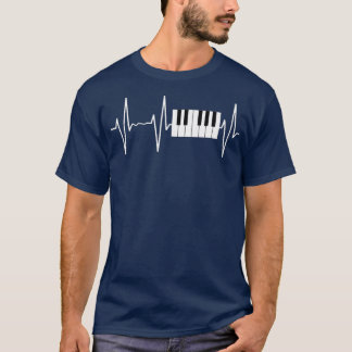 Piano Keyboard Vintage Heartbeat Jazz Puls T-Shirt