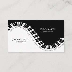 Piano Keyboard Waves Business Card