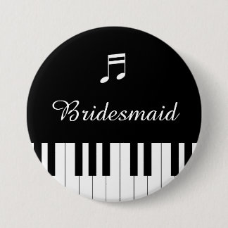 Piano Keyboard Wedding Button Bridesmaid