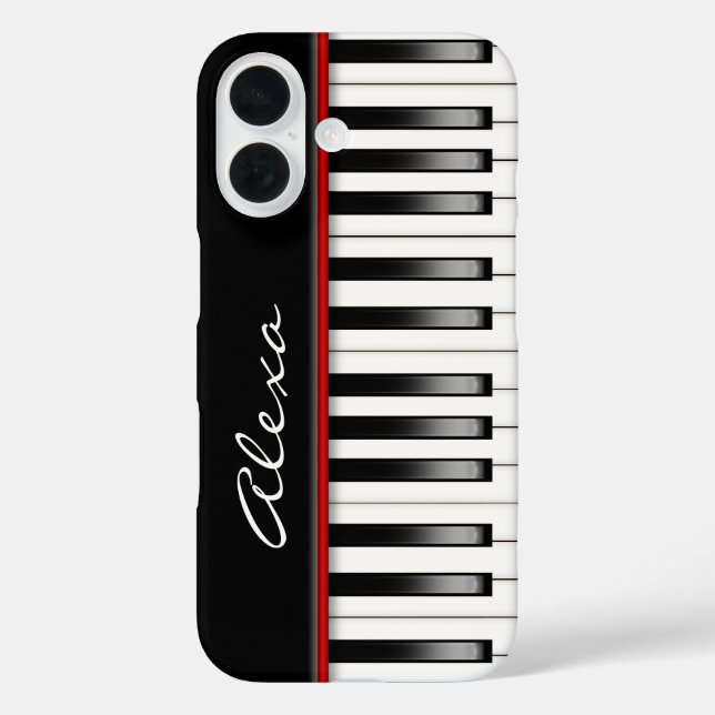 Piano Keyboard With Custom Name Case-Mate iPhone Case (Back)