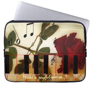 Piano Keyboard with Make A Joyful Noise Verse Laptop Sleeve