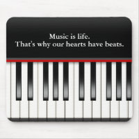 Piano Keyboard with Music Quote