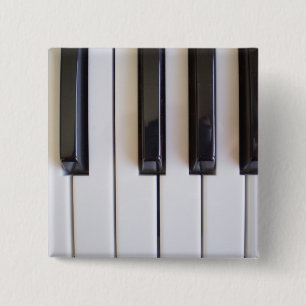 Piano keys 15 cm square badge