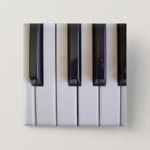 Piano keys 15 cm square badge