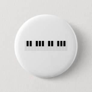 piano keys 6 cm round badge