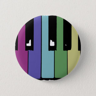 Piano Keys 6 Cm Round Badge