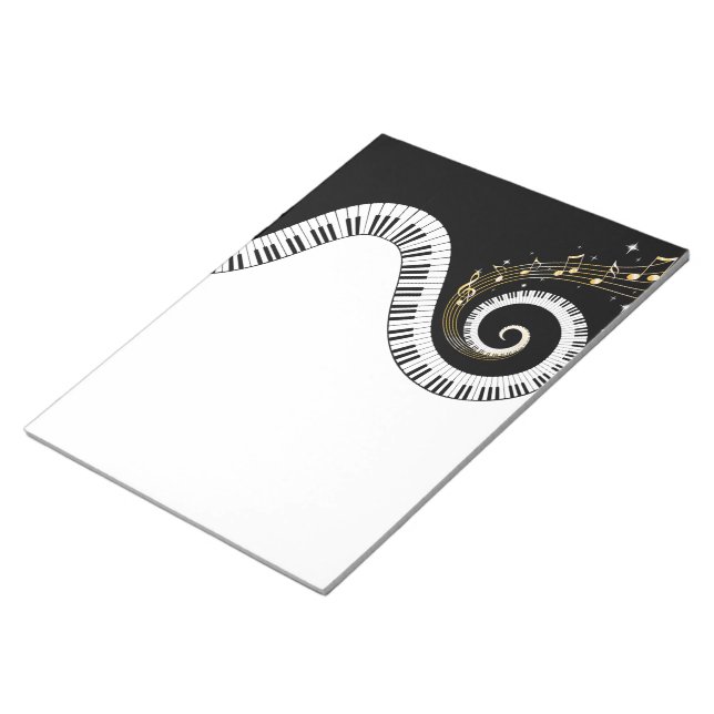 Piano Keys and Gold Music Notes (Angled)