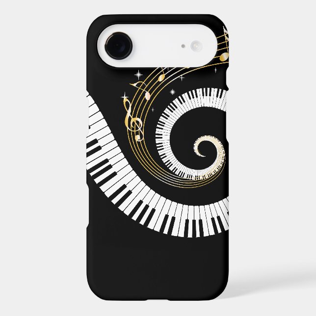 Piano Keys and Gold Music Notes Case-Mate iPhone Case (Back)