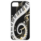 Piano Keys and Golden Music Notes