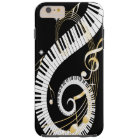 Piano Keys and Golden Music Notes