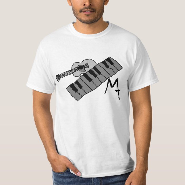 piano keys and guitar value tee (Front)