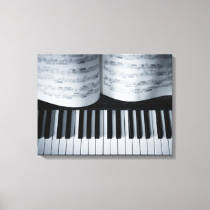 Piano Keys and Music Book Canvas Print