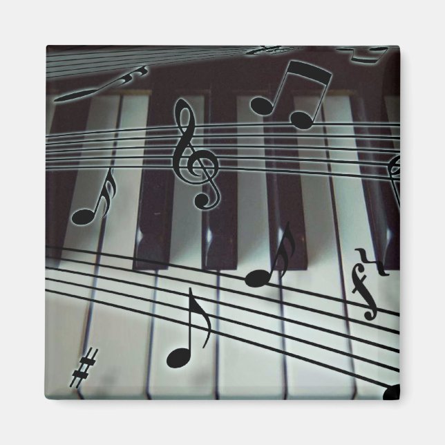 Piano Keys and Music Notes Magnet (Front)