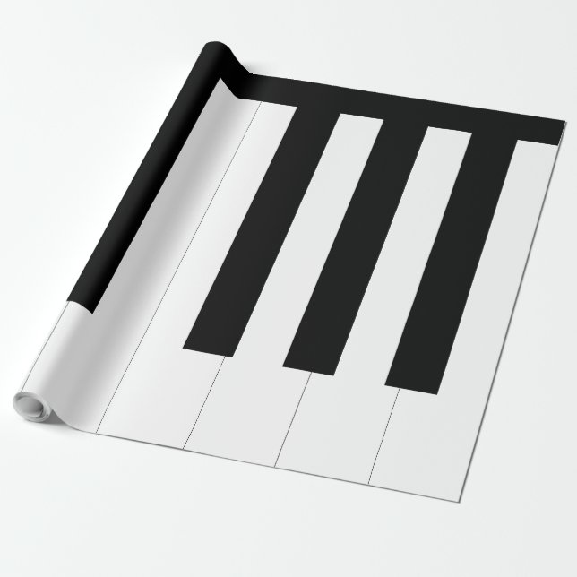 Piano Keys Black and White Keyboard Music Lover's Wrapping Paper (Unrolled)