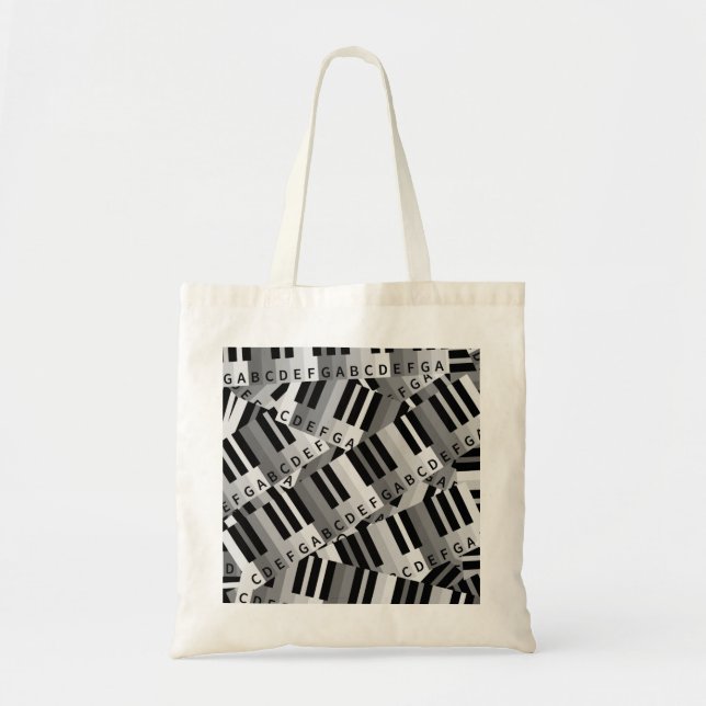 Piano Keys Black and WhitePpattern Tote Bag (Front)