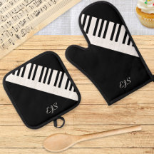 Piano Keys Black White Music Keyboard Monogrammed