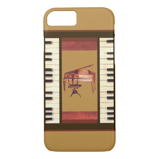 Piano Keys Border Antique Piano iPhone 7 case (Back)
