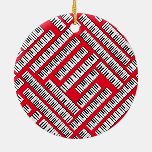 Piano Keys Ceramic Tree Decoration (Back)