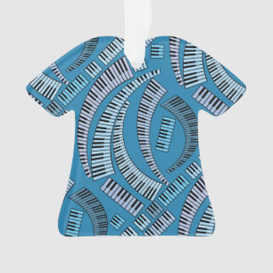 Piano Keys Curved Ceramic Ornament