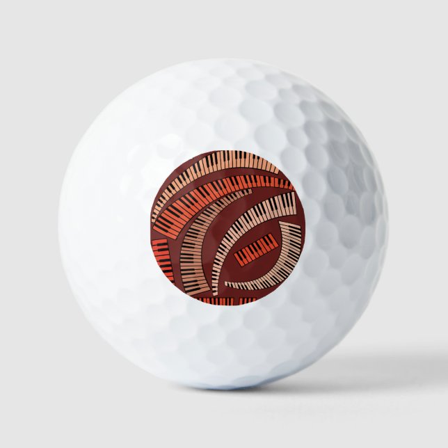 Piano Keys Curved Golf Balls (Front)