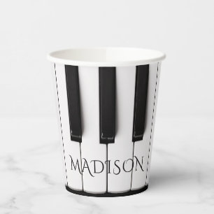 Piano Keys custom name Paper Cups