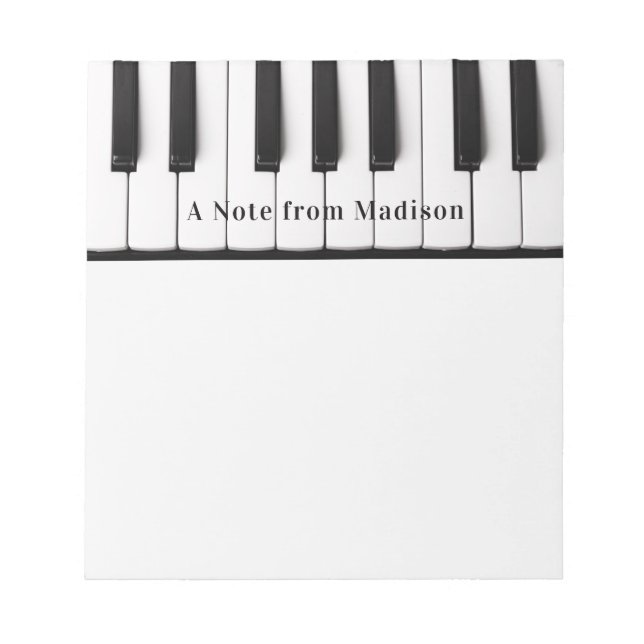 Piano Keys custom text notepad (Front)