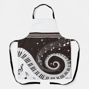 Piano keys decoration apron