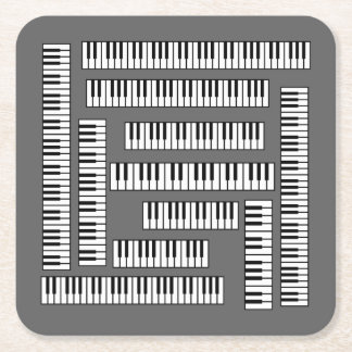 Piano Keys EV Square Paper Coaster