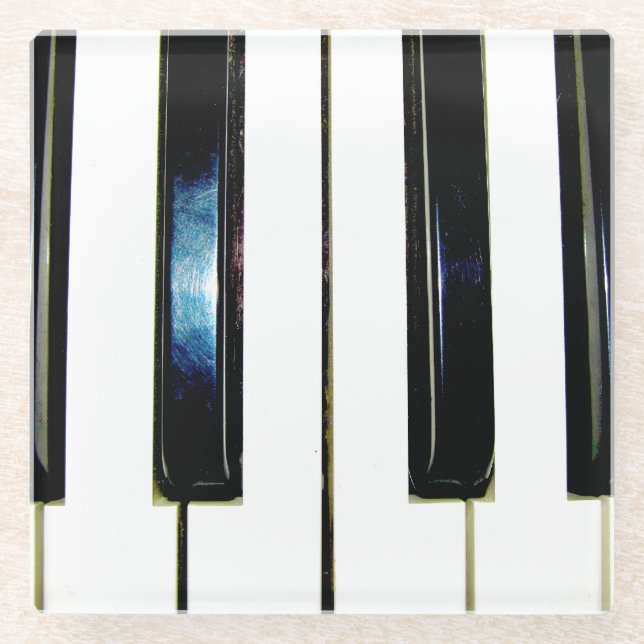 Piano Keys Glass Coaster (Front)