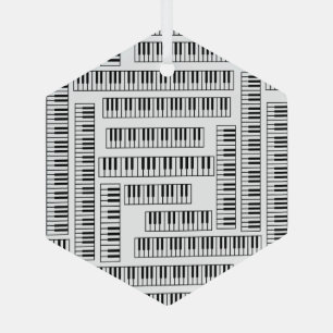 Piano Keys Glass Tree Decoration