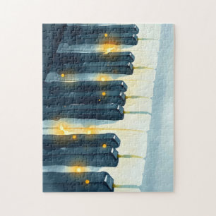 piano keys illuminating sequentially jigsaw puzzle
