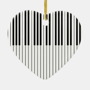 Piano Keys ivory white and black Ceramic Tree Decoration